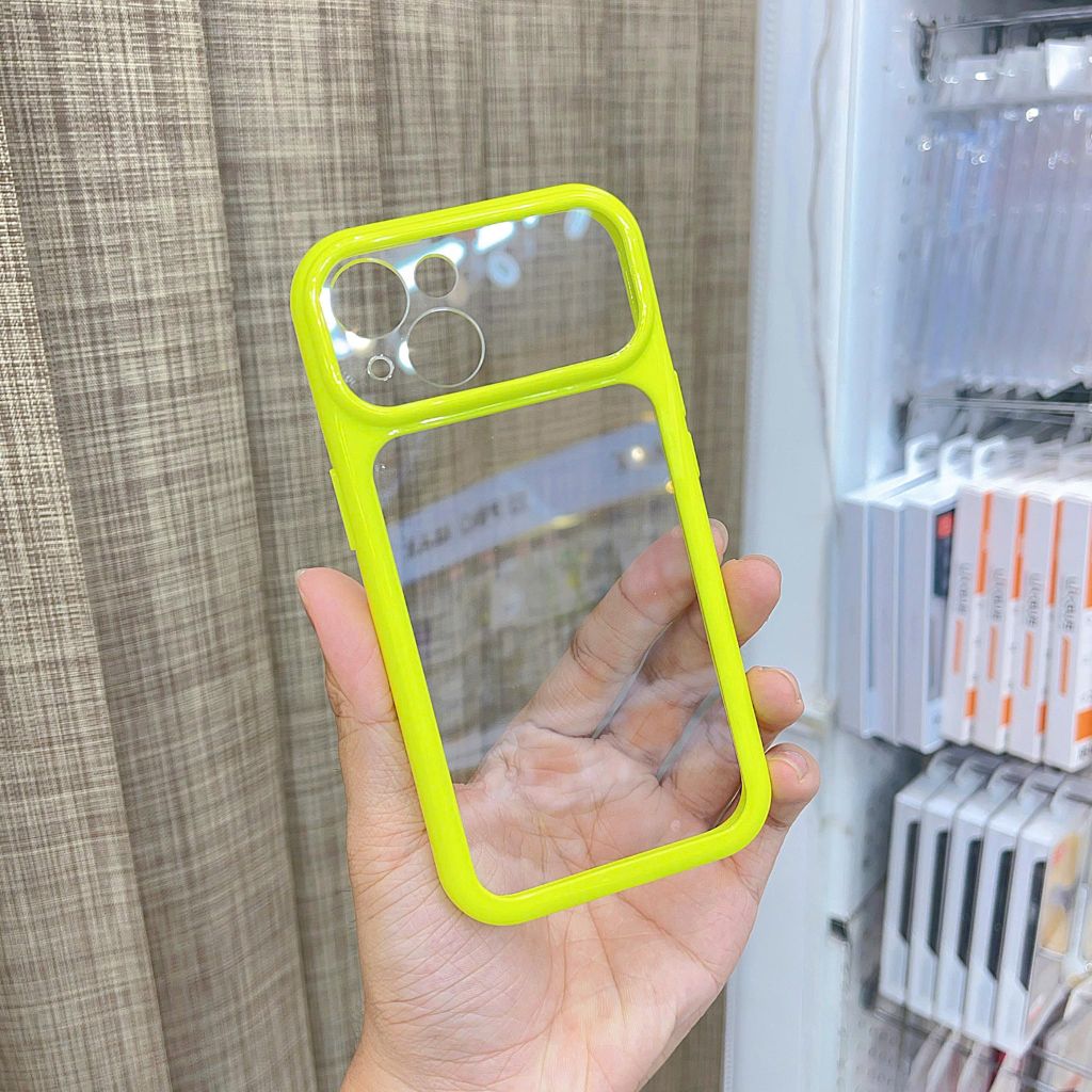 [C] ** Ốp iPhone 15 Plus lưng trong cứng viền màu Acrylic