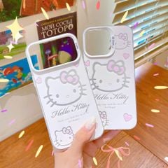 ** Ốp iPhone 17 Pro nhám hồng nhạt 3 mặt Kitty tim hồng