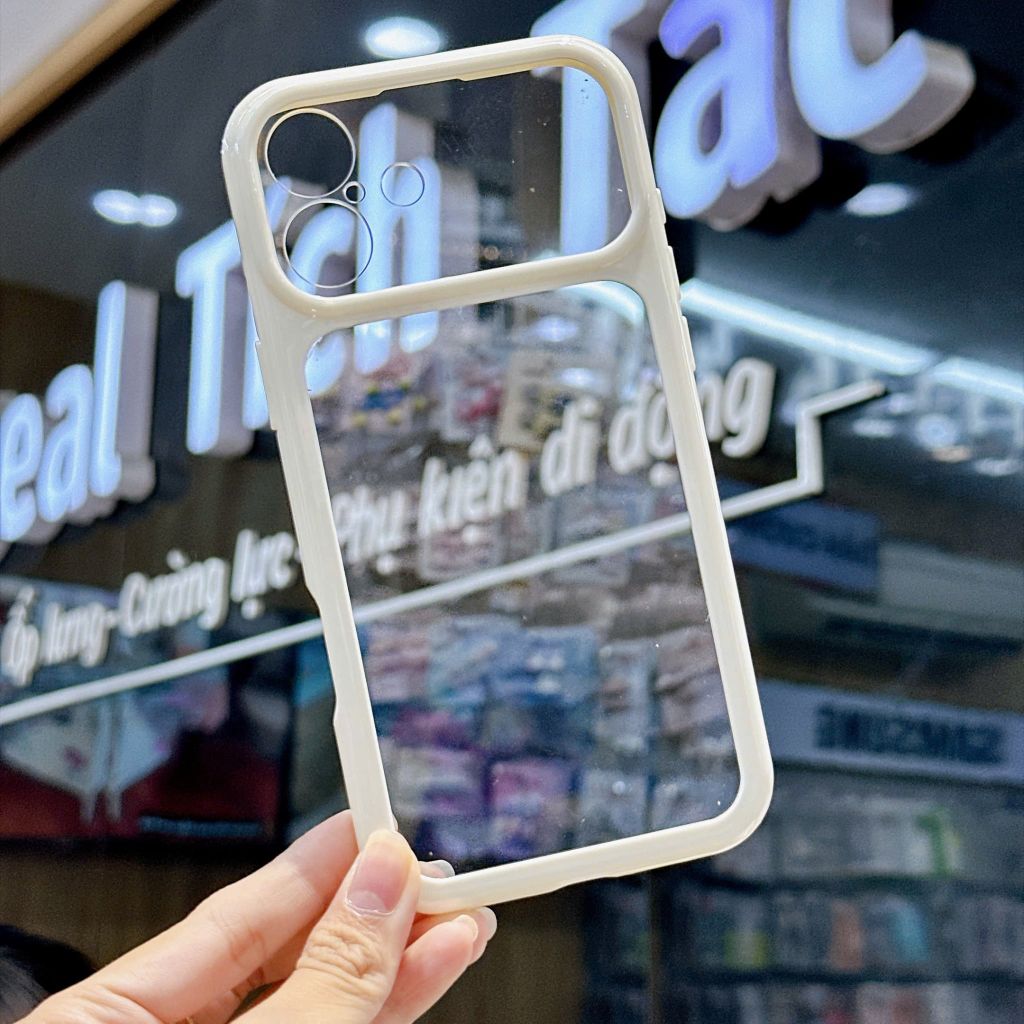 [C] ** Ốp iPhone 16 Plus lưng trong cứng viền màu Acrylic