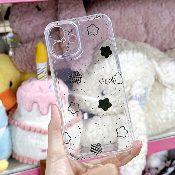 ** Ốp iPhone 16 Plus dẻo trong ngôi sao đen