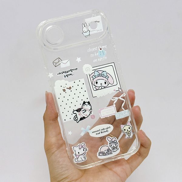Ốp iPhone 17 Air dẻo trong My Melody và mèo