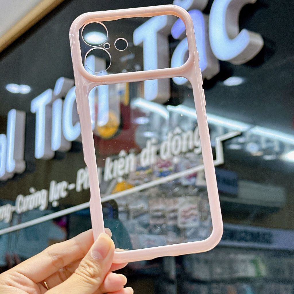 [C] ** Ốp iPhone 16 Plus lưng trong cứng viền màu Acrylic