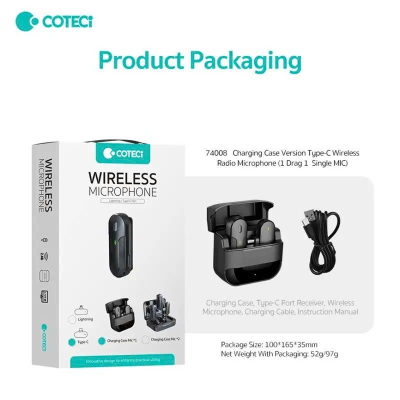 [C] ** Micro cài áo Coteci 74008 1 Mic Cổng Type C