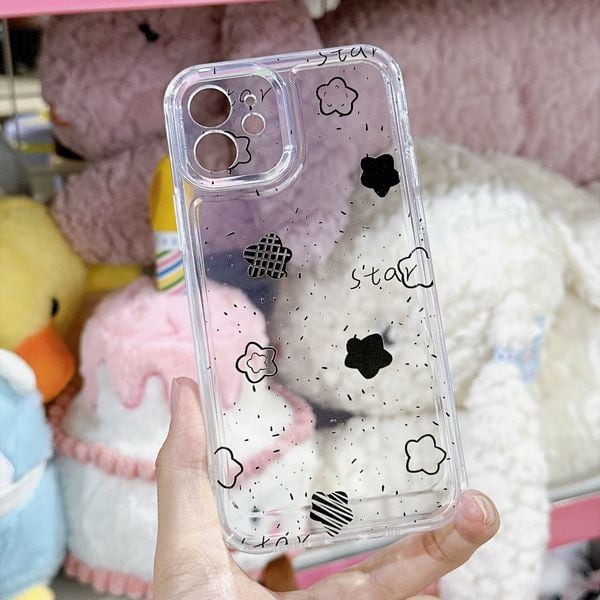 ** Ốp iPhone 12 6.1 dẻo trong ngôi sao đen