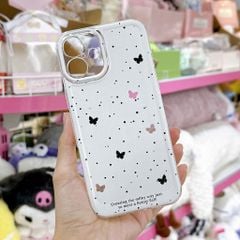 Ốp iPhone 17 dẻo trắng nhiều bươm bướm nhí