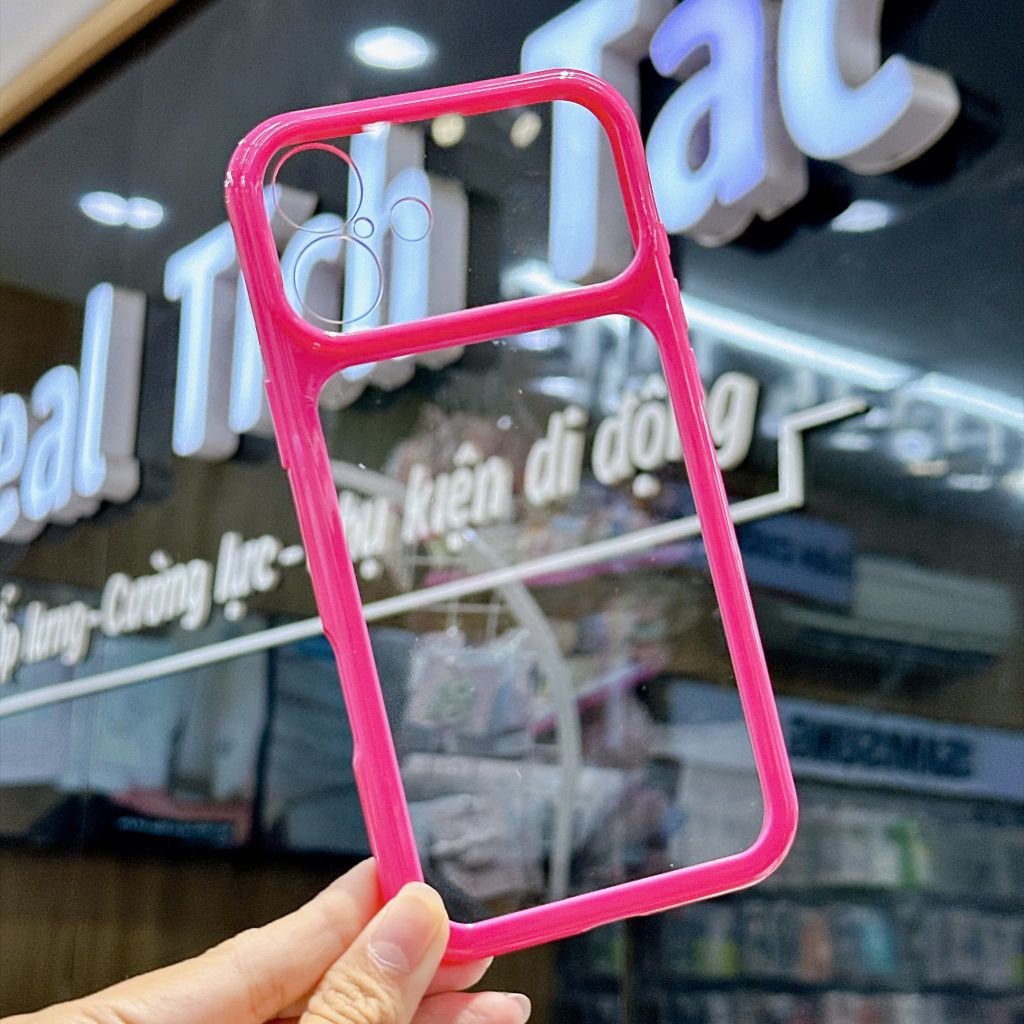 [C] ** Ốp iPhone 16 Plus lưng trong cứng viền màu Acrylic