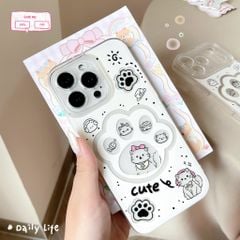 ** Ốp iPhone 12 Pro Max dẻo trắng chân mèo cute