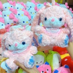 ** GẤU BÔNG THỎ HỒNG TAI DÀI YẾM TRẮNG PUFFYRABIT 25CM