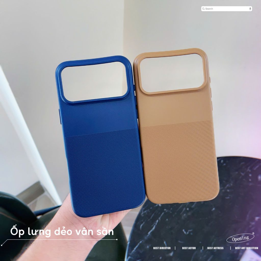 [C] ** Ốp iPhone 17 Pro vân sần lót nỉ