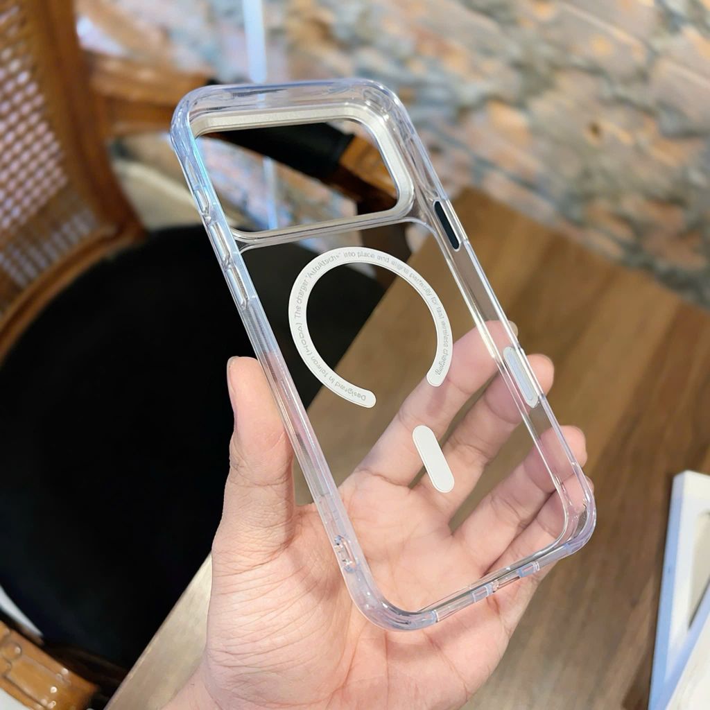 [C] ** Ốp iPhone 17 Pro Max Hoda Crystal Ultra trong lưng kính magsafe