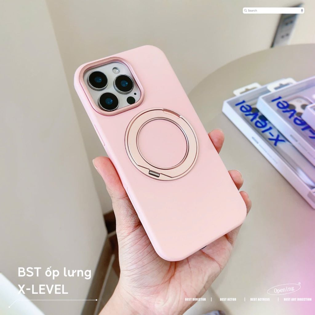 [C] ** Ốp iPhone 16 Pro Max X-Level Macaron Silicon kệ xoay magsafe