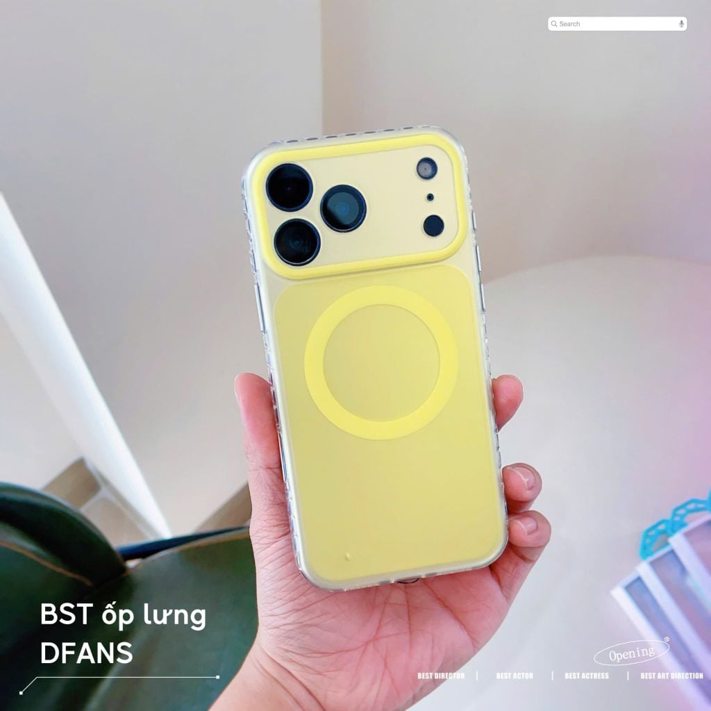 [C] **Ốp iPhone 17 Pro Max DFANS nhám màu magsafe BVC
