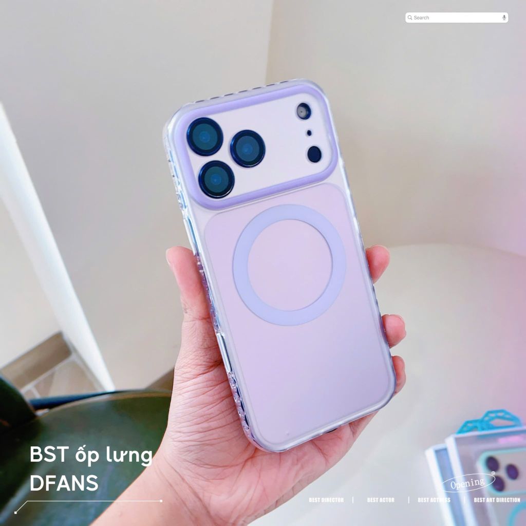 [C] **Ốp iPhone 17 Pro Max DFANS nhám màu magsafe BVC