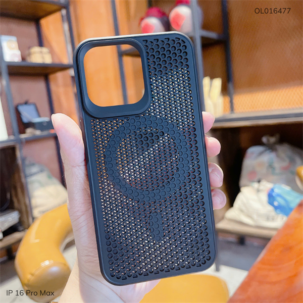 Ốp IP 16 Pro Max lưng cứng vân tổ ong tản nhiệt