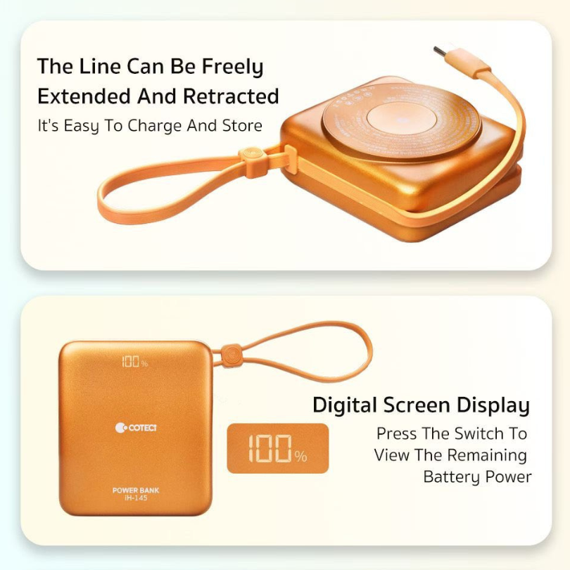 ** PDP không dây Coteci IH145 10.000mAh 3 in 1 kèm cáp