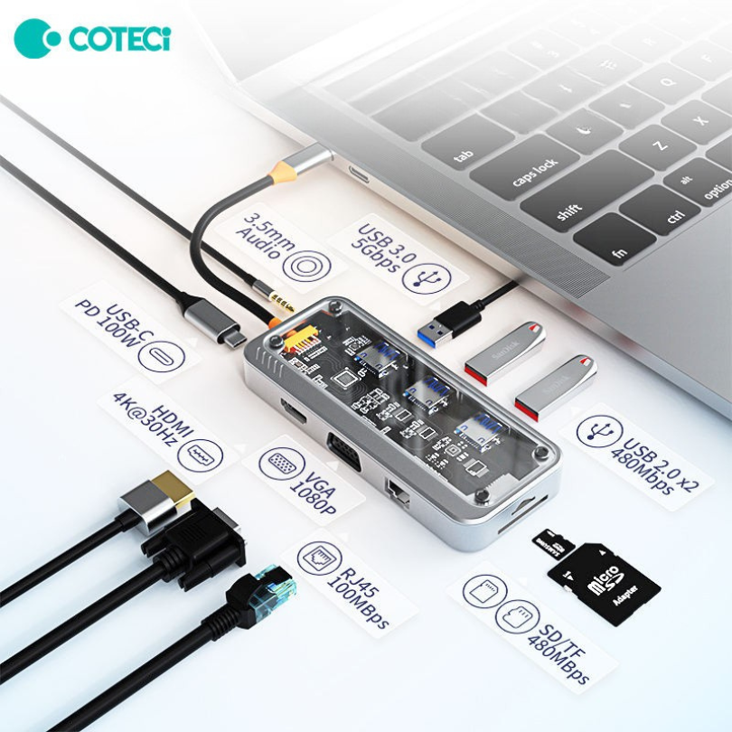 ** Hub Type C Coteci Punk 16013 10 in 1