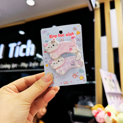 ** Set 2 kẹp mèo ú họa tiết cute