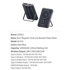 PDP không dây Coteci IH074 10.000mAh kèm cáp