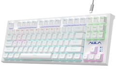 ** Bàn phím cơ có dây Aula F3032 trắng, Brown Switch, Hot Swap