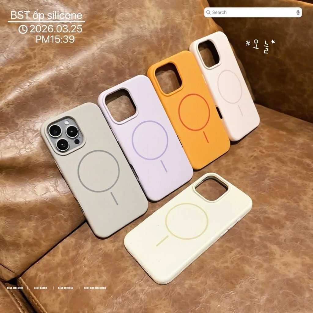 ** Ốp IP 15 Plus Silicon magsafe chống bẩn