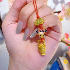 ** Dây đeo điện thoại thần tài và hủ vàng