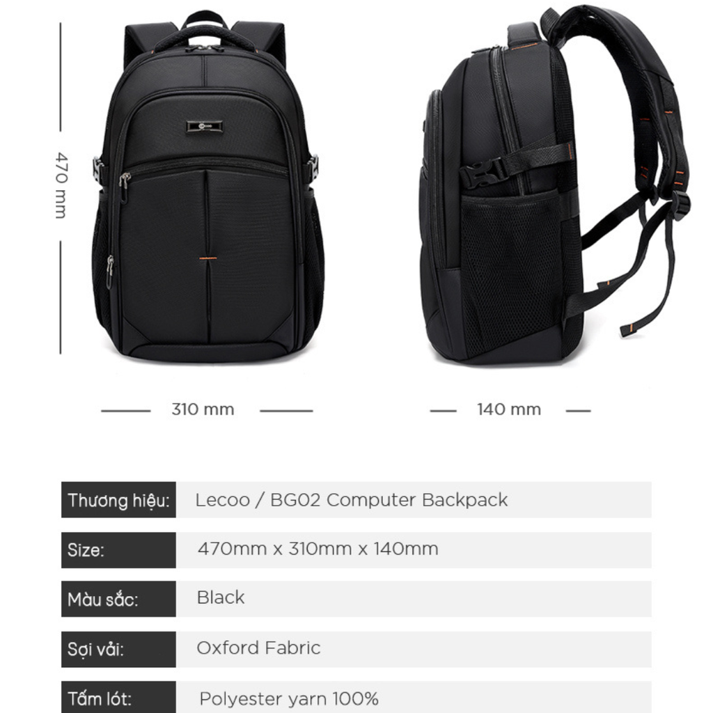 ** Balo Laptop Lecoo BG02