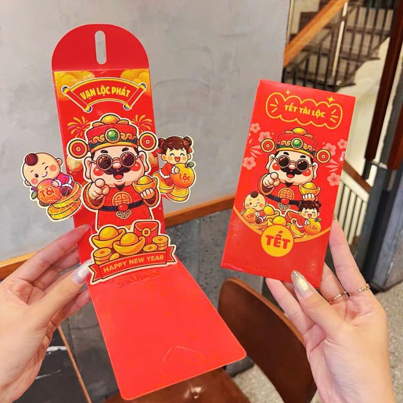 ** Bao lì xì xòe popup 3D cao cấp