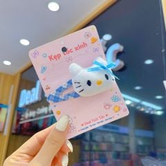 ** Kẹp tách caro/chấm bi mặt bông kitty/XD/hồng