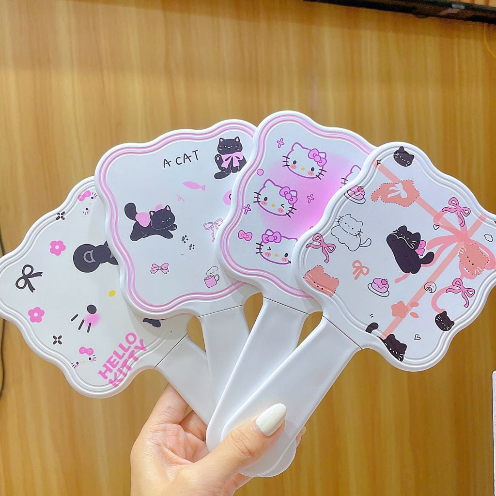 ** Set gương lược cầm tay Mèo đen A Cat / Kitty nhiều kiểu