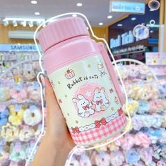 ** Bình giữ nhiệt Rabit Thỏ cute tone hồng 1000ml