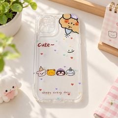 Ốp iPhone 12 6.1 dẻo trong cún nâu/4 mặt thú cute