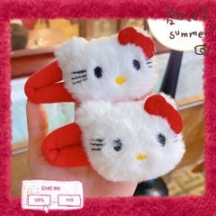 ** Kẹp tách bông mặt Kitty nơ đỏ cute