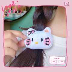 ** Cột tóc bông mặt kitty to