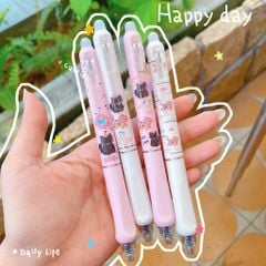 ** Bút bi nhiều mèo tone hồng/trắng (mực đen)