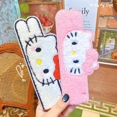 ** Dán mái dài lông nỉ kitty hồng/trắng có tag