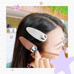 ** Set 2 kẹp tách chấm bi charm kitty đen