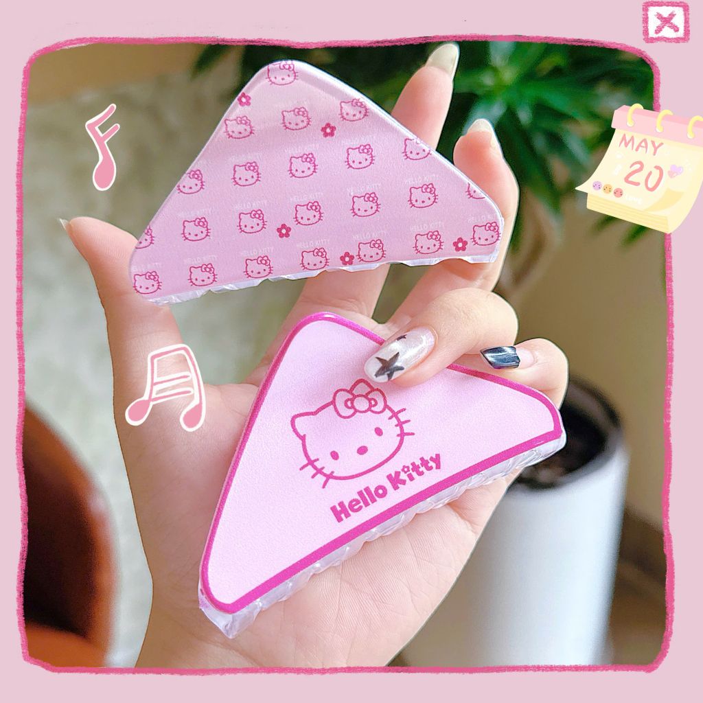 ** Kẹp càng cua tam giác in kitty hồng
