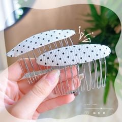 ** Kẹp xược bầu chấm bi trắng/đen