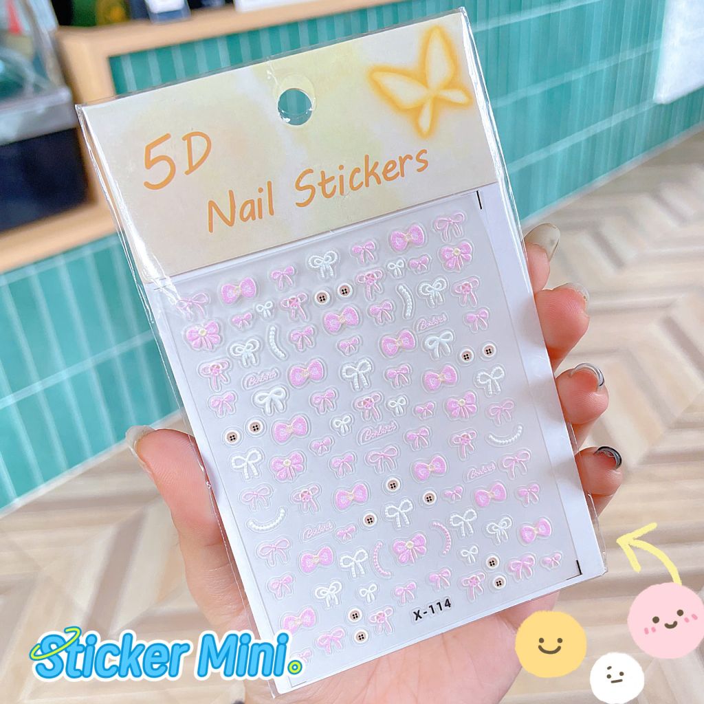 ** Sticker trang trí 5D Kitty/nơ