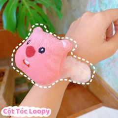 ** Scrunchies lông Loopy hồng