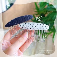 ** Kẹp xược bầu chấm bi trắng/đen