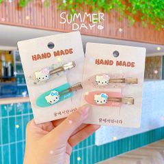 ** Set 2 kẹp xẻng đính charm kitty