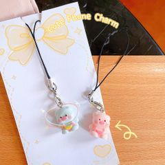 ** Dây đeo điện thoại heo má hồng cute nhiều màu