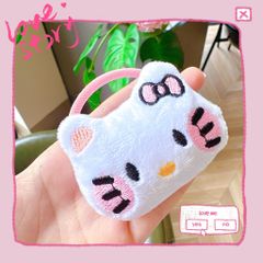 ** Cột tóc bông mặt kitty to