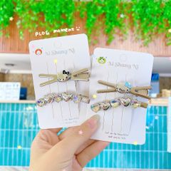 ** Set 2 kẹp ghim kitty mix đính đá