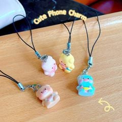 ** Dây đeo điện thoại heo má hồng cute nhiều màu