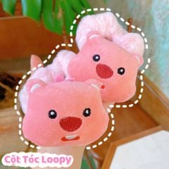 ** Scrunchies lông Loopy hồng