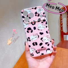 ** Ốp iPhone 17 Pro dẻo hồng da beo in nhiều mặt Kitty