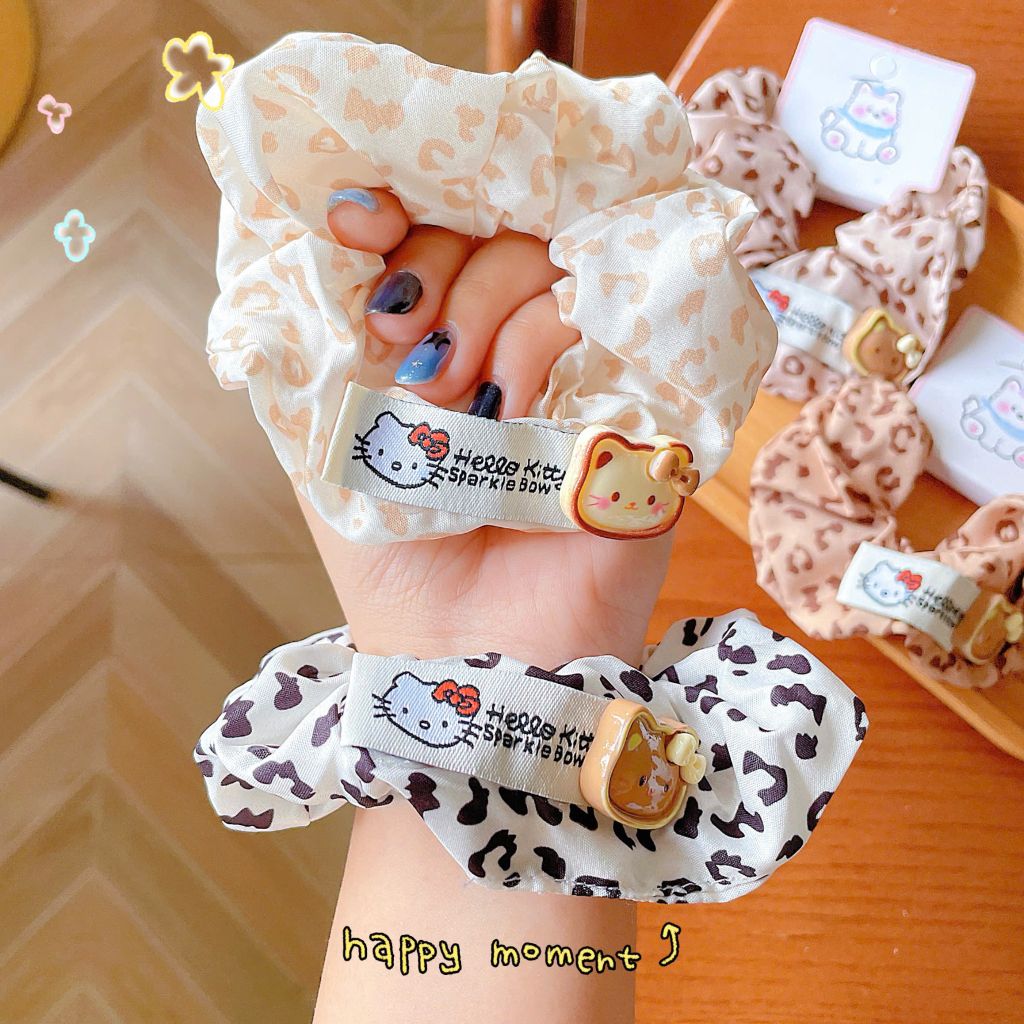 ** Scrunchies da beo màu nâu/xám/be