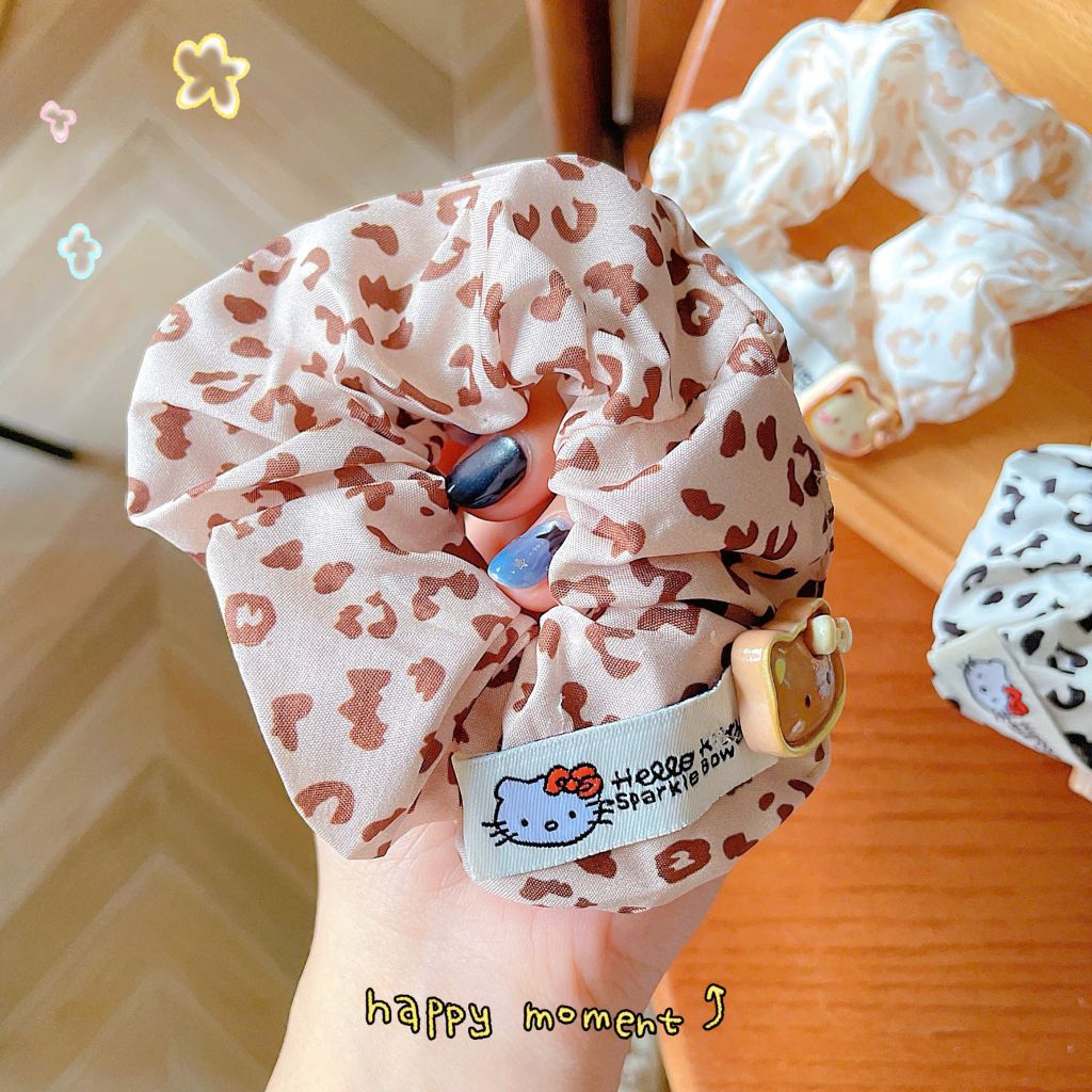 ** Scrunchies da beo màu nâu/xám/be